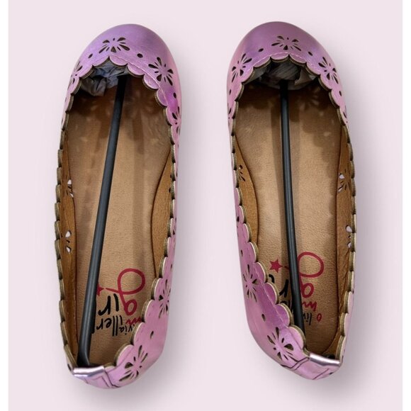 Girls PINK METALLIC Flat Olivia Miller Sz 2 Ballet Flats NEW Easter Party Spring - Picture 2 of 4